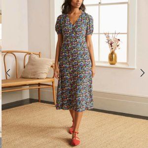 Boden Tessa Floral Puff Sleeve Midi US 16/18